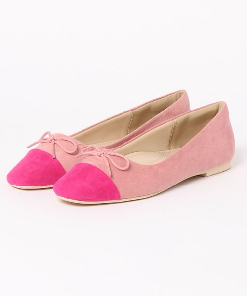 KOBE LETTUCE(コウベレタス)の「バイカラースクエアトゥバレエパンプス(バレエシューズ・レディース・ブラック/ベージュ/パープル/ピンク系その他/チェック/ホワイト系その他/ピンク・LL/S/M/L)」の9枚目の写真