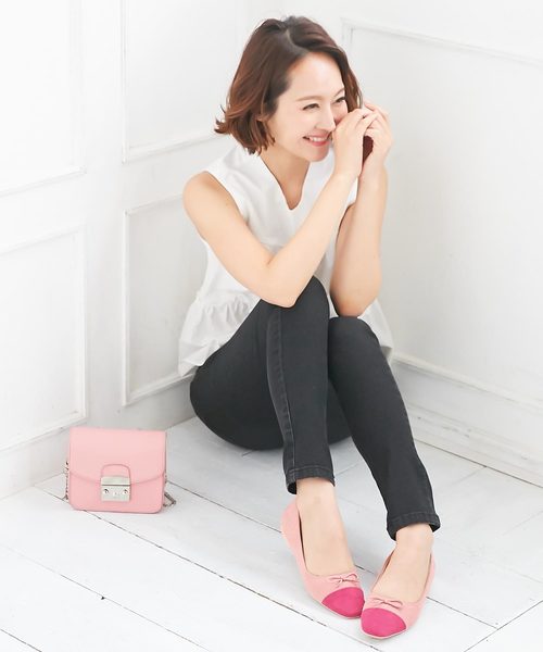 【新品未使用】バリー　バイカラー　バレエパンプス バイカラースクエアトゥバレエパンプス（バレエシューズ）｜KOBE