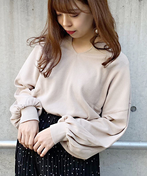 apres jour（アプレジュール）の「ワッフル無地トップス【ZOZOTOWN限定アイテム】（Tシャツ/カットソー・レディース・ブラック/ピンクベージュ/ライトベージュ・フリー）」の9枚目の写真