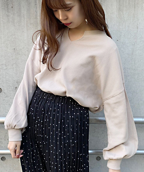 apres jour（アプレジュール）の「ワッフル無地トップス【ZOZOTOWN限定アイテム】（Tシャツ/カットソー・レディース・ブラック/ピンクベージュ/ライトベージュ・フリー）」の12枚目の写真