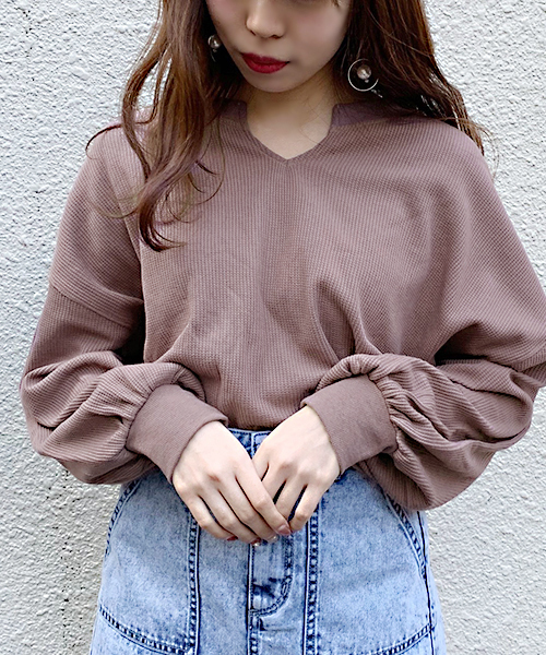 apres jour（アプレジュール）の「ワッフル無地トップス【ZOZOTOWN限定アイテム】（Tシャツ/カットソー・レディース・ブラック/ピンクベージュ/ライトベージュ・フリー）」の15枚目の写真