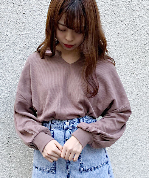 apres jour（アプレジュール）の「ワッフル無地トップス【ZOZOTOWN限定アイテム】（Tシャツ/カットソー・レディース・ブラック/ピンクベージュ/ライトベージュ・フリー）」の16枚目の写真