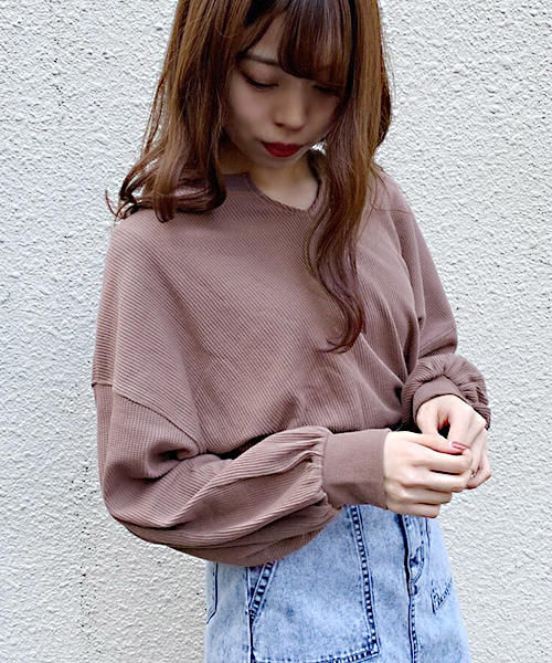 apres jour（アプレジュール）の「ワッフル無地トップス【ZOZOTOWN限定アイテム】（Tシャツ/カットソー・レディース・ブラック/ピンクベージュ/ライトベージュ・フリー）」の17枚目の写真