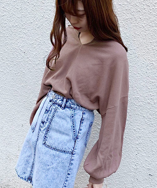 apres jour（アプレジュール）の「ワッフル無地トップス【ZOZOTOWN限定アイテム】（Tシャツ/カットソー・レディース・ブラック/ピンクベージュ/ライトベージュ・フリー）」の18枚目の写真