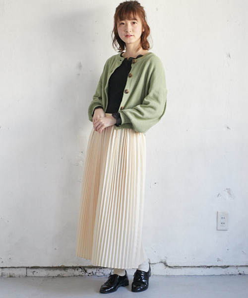 PairPair（ペアペア）の「デシンプリーツスカート（スカート・レディース・ブラック/アイボリー/モカ・FREE）」の9枚目の写真