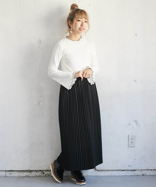 PairPair（ペアペア）の「デシンプリーツスカート（スカート・レディース・ブラック/アイボリー/モカ・FREE）」の15枚目の写真