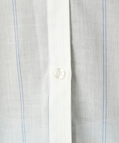 LOWRYS FARM（ローリーズファーム）の「シアーストライプシャツワンピース　831340（ワンピース・レディース・ベージュ/パープル/オフホワイト/ブルー・FREE）」の11枚目の写真