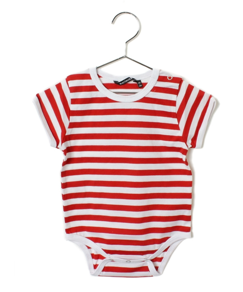 marimekko（マリメッコ）の「marimekko / VAUDE ボーダー ロンパース (68～80㎝)（ロンパース・キッズ・ブラック/レッド/ブルー・80/74/68）」の3枚目の写真