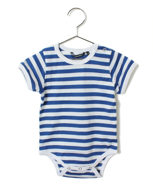 marimekko（マリメッコ）の「marimekko / VAUDE ボーダー ロンパース (68～80㎝)（ロンパース・キッズ・ブラック/レッド/ブルー・80/74/68）」の2枚目の写真