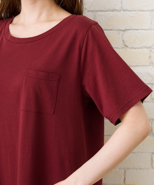 EVLOVE(イヴロヴ)の「ポケット付マキシゆったりTシャツワンピース(ワンピース・レディース・チャコールグレー/ブラック/レッド/カーキ/モカ/杢グレー・15号/13号/17号)」の14枚目の写真