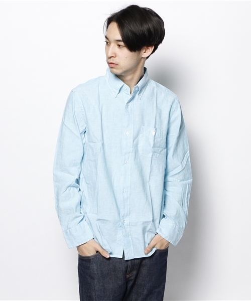 coen（コーエン）の「フレンチリネンシャンブレーBDシャツ（シャツ/ブラウス・メンズ・ホワイト/レッド/ネイビー/ライトブルー・X-SMALL/LARGE/X-LARGE/MEDIUM/SMALL）」の17枚目の写真