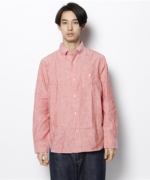 coen（コーエン）の「フレンチリネンシャンブレーBDシャツ（シャツ/ブラウス・メンズ・ホワイト/レッド/ネイビー/ライトブルー・X-SMALL/LARGE/X-LARGE/MEDIUM/SMALL）」の8枚目の写真