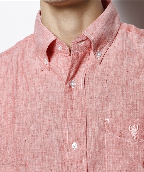 coen（コーエン）の「フレンチリネンシャンブレーBDシャツ（シャツ/ブラウス・メンズ・ホワイト/レッド/ネイビー/ライトブルー・X-SMALL/LARGE/X-LARGE/MEDIUM/SMALL）」の11枚目の写真