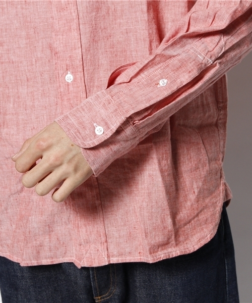 coen（コーエン）の「フレンチリネンシャンブレーBDシャツ（シャツ/ブラウス・メンズ・ホワイト/レッド/ネイビー/ライトブルー・X-SMALL/LARGE/X-LARGE/MEDIUM/SMALL）」の5枚目の写真