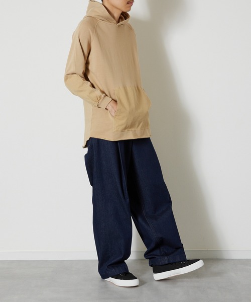 And A（アンドエー）の「GRAMICCI グラミチ / TALECUT PARKA テールカット切り替えラグランパーカー フーディー / 9518-FTY（パーカー・メンズ・ベージュ/ネイビー/ダークブルー/ヘザーグレー/ブルー・SMALL/MEDIUM/LARGE/X-LARGE/XX-LARGE）」の14枚目の写真