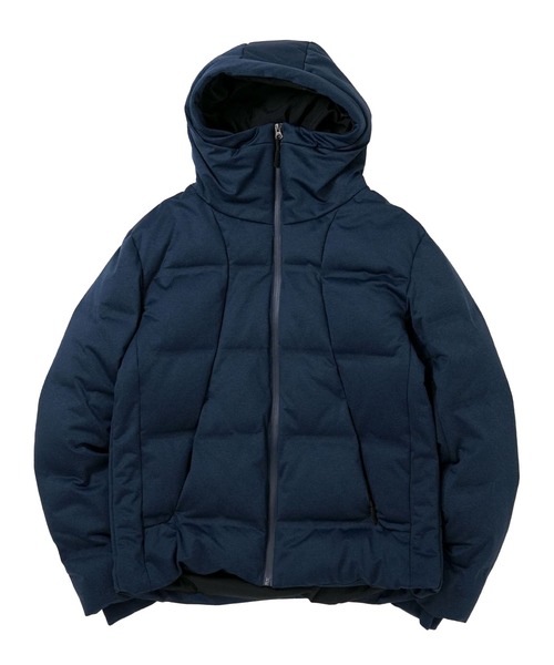 シームレス フードダウンジャケット/キルティング アウター（ダウン