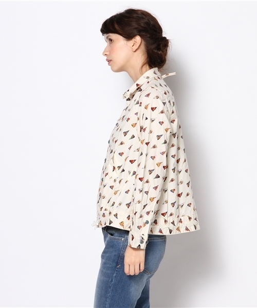 BEAMS BOY（ビームスボーイ）の「BEAMS BOY / ペナントプリント 裾ドローコード（シャツ/ブラウス・レディース・ホワイト/ブルー・ONE SIZE）」の4枚目の写真