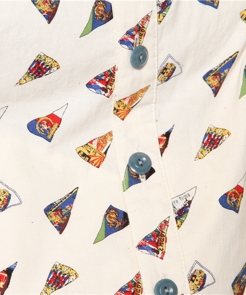 BEAMS BOY（ビームスボーイ）の「BEAMS BOY / ペナントプリント 裾ドローコード（シャツ/ブラウス・レディース・ホワイト/ブルー・ONE SIZE）」の9枚目の写真