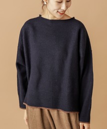 【wool100%】ボートネックプルオーバー
