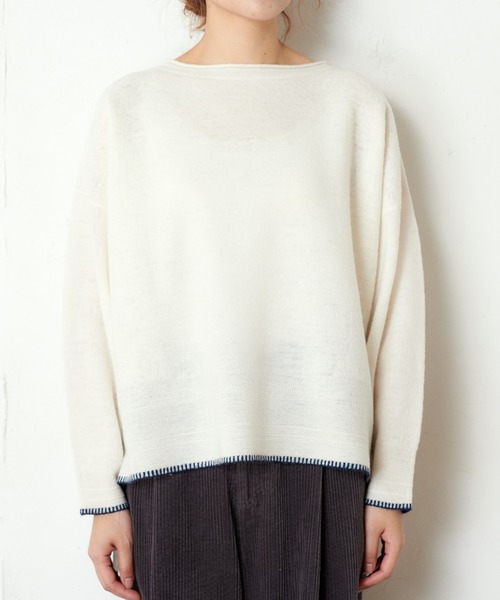 PUAL CE CIN(ピュアルセシン)の「【wool100%】ボートネックプルオーバー(ニット/セーター・レディース・ネイビー/グレー/レッド/アイボリー・FREE)」の14枚目の写真