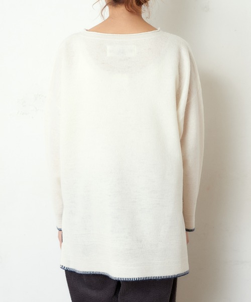 PUAL CE CIN(ピュアルセシン)の「【wool100%】ボートネックプルオーバー(ニット/セーター・レディース・ネイビー/グレー/レッド/アイボリー・FREE)」の16枚目の写真
