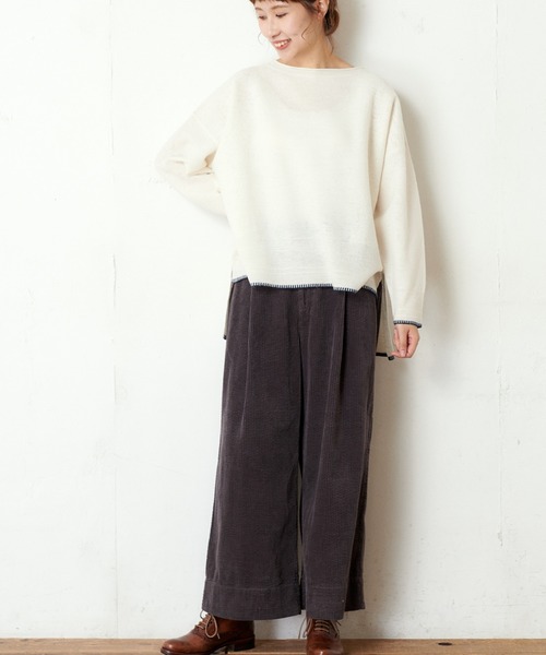 PUAL CE CIN(ピュアルセシン)の「【wool100%】ボートネックプルオーバー(ニット/セーター・レディース・ネイビー/グレー/レッド/アイボリー・FREE)」の20枚目の写真