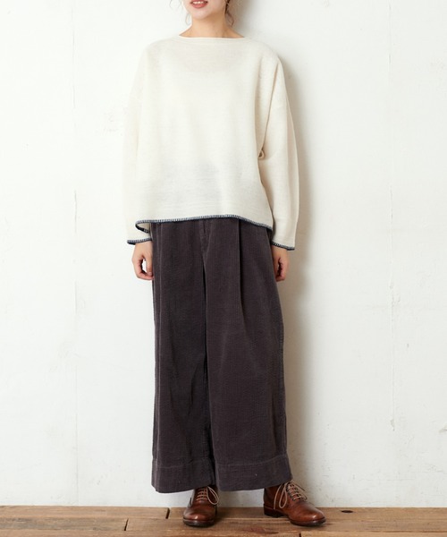 PUAL CE CIN(ピュアルセシン)の「【wool100%】ボートネックプルオーバー(ニット/セーター・レディース・ネイビー/グレー/レッド/アイボリー・FREE)」の21枚目の写真