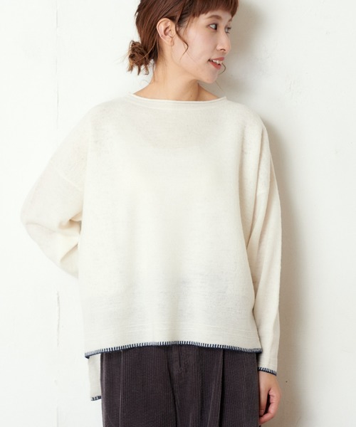 PUAL CE CIN(ピュアルセシン)の「【wool100%】ボートネックプルオーバー(ニット/セーター・レディース・ネイビー/グレー/レッド/アイボリー・FREE)」の22枚目の写真