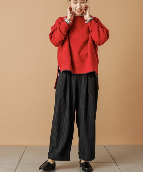 PUAL CE CIN(ピュアルセシン)の「【wool100%】ボートネックプルオーバー(ニット/セーター・レディース・ネイビー/グレー/レッド/アイボリー・FREE)」の5枚目の写真