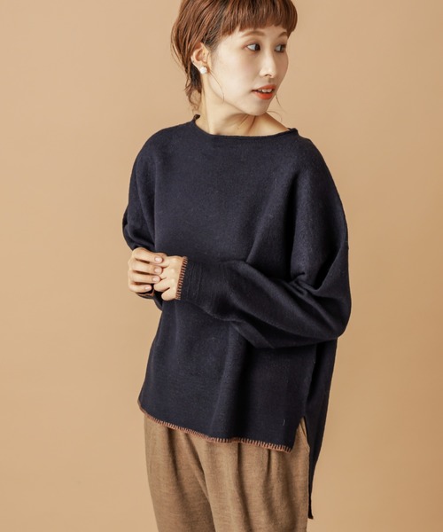 PUAL CE CIN(ピュアルセシン)の「【wool100%】ボートネックプルオーバー(ニット/セーター・レディース・ネイビー/グレー/レッド/アイボリー・FREE)」の8枚目の写真