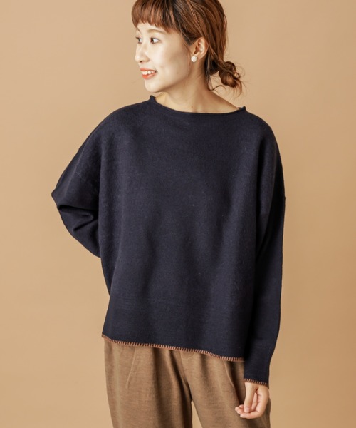 PUAL CE CIN(ピュアルセシン)の「【wool100%】ボートネックプルオーバー(ニット/セーター・レディース・ネイビー/グレー/レッド/アイボリー・FREE)」の10枚目の写真