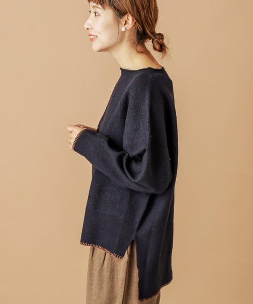 PUAL CE CIN(ピュアルセシン)の「【wool100%】ボートネックプルオーバー(ニット/セーター・レディース・ネイビー/グレー/レッド/アイボリー・FREE)」の11枚目の写真