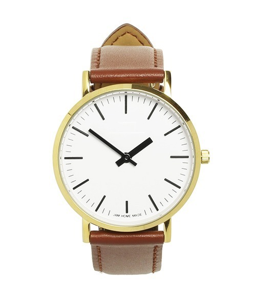 セール ジャムウォッチ Type 3 アナログ ウォッチ レザーバンド ホワイト ゴールド 腕時計 メンズ レディース ブランド 人気 アナログ 腕時計 Jam Home Made ジャムホームメイド のファッション通販 Zozotown