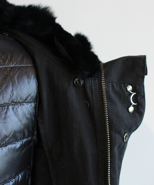 BEAUTY&YOUTH UNITED ARROWS（ビューティーアンドユースユナイテッドアローズ）の「BYBC ∵ラチネフード×ダウンライナー付ミリタリーコート ◆（モッズコート・レディース・ブラック/オリーブ・MEDIUM/SMALL）」の10枚目の写真