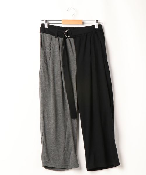 B.I.D.(ビーアイディー)の「《Bl》ワイドパンツ クロップド丈 無地(その他パンツ・レディース・ブラック/ネイビー/マルチ/チャコールグレー・MEDIUM/LARGE)」の4枚目の写真