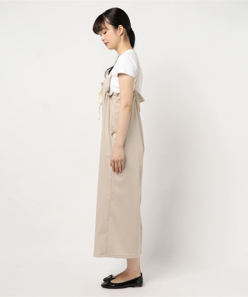 minius（ミニウス）の「ミニウス/サロペット/レディース   ルーズシルエット ロンパース（つなぎ/オールインワン・レディース・ブラック/ベージュ・MEDIUM）」の4枚目の写真