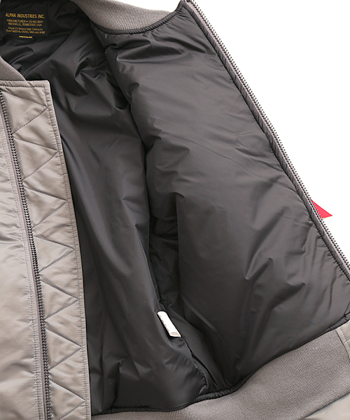 And A（アンドエー）の「MA-1 RIDERS 14 (ALPHA×And A)（ミリタリージャケット・メンズ・ブラック/グレー/カーキ・SMALL/MEDIUM/LARGE）」の9枚目の写真