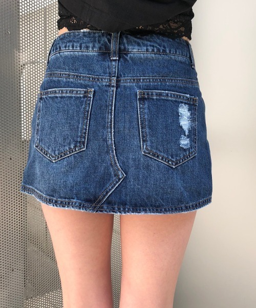 ENVYM（アンビー）の「ブロークンデニムＦＳＫ（デニムスカート・レディース・ネイビー/ブルー・SMALL/MEDIUM）」の10枚目の写真