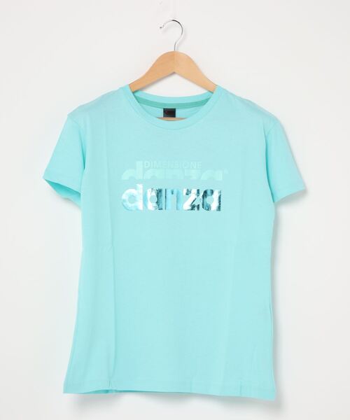 DIMENSIONE danza（ディメンシオーネ ダンツァ）の「フォイルロゴプリントTシャツ（Tシャツ/カットソー・レディース・パープル/スモークピンク/グリーン/ホワイト/ブラック・X-SMALL/MEDIUM/SMALL）」の8枚目の写真
