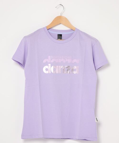 DIMENSIONE danza（ディメンシオーネ ダンツァ）の「フォイルロゴプリントTシャツ（Tシャツ/カットソー・レディース・パープル/スモークピンク/グリーン/ホワイト/ブラック・X-SMALL/MEDIUM/SMALL）」の6枚目の写真