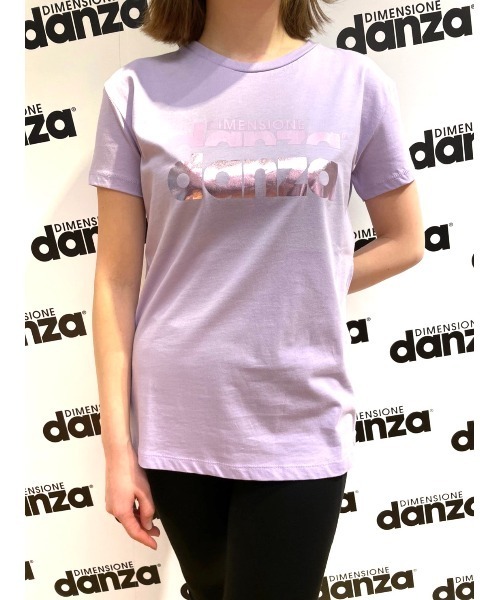 DIMENSIONE danza（ディメンシオーネ ダンツァ）の「フォイルロゴプリントTシャツ（Tシャツ/カットソー・レディース・パープル/スモークピンク/グリーン/ホワイト/ブラック・X-SMALL/MEDIUM/SMALL）」の11枚目の写真