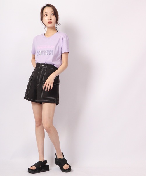 DIMENSIONE danza（ディメンシオーネ ダンツァ）の「フォイルロゴプリントTシャツ（Tシャツ/カットソー・レディース・パープル/スモークピンク/グリーン/ホワイト/ブラック・X-SMALL/MEDIUM/SMALL）」の13枚目の写真