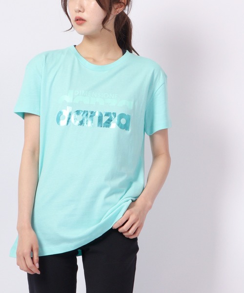 DIMENSIONE danza（ディメンシオーネ ダンツァ）の「フォイルロゴプリントTシャツ（Tシャツ/カットソー・レディース・パープル/スモークピンク/グリーン/ホワイト/ブラック・X-SMALL/MEDIUM/SMALL）」の17枚目の写真