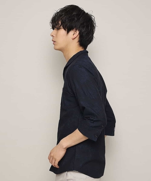 MK MICHEL KLEIN HOMME （エムケーミッシェルクランオム）の「7分袖シャツ／CRボタニカルJQ（シャツ/ブラウス・メンズ・ホワイト/ネイビー/ブルー・MEDIUM/LARGE/X-LARGE）」の8枚目の写真