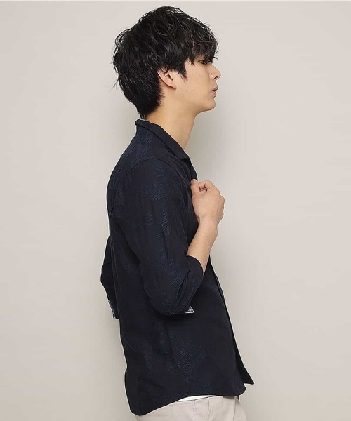 MK MICHEL KLEIN HOMME （エムケーミッシェルクランオム）の「7分袖シャツ／CRボタニカルJQ（シャツ/ブラウス・メンズ・ホワイト/ネイビー/ブルー・MEDIUM/LARGE/X-LARGE）」の10枚目の写真