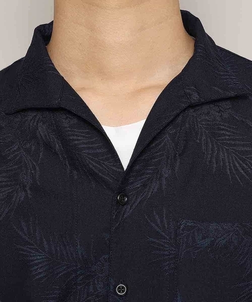 MK MICHEL KLEIN HOMME （エムケーミッシェルクランオム）の「7分袖シャツ／CRボタニカルJQ（シャツ/ブラウス・メンズ・ホワイト/ネイビー/ブルー・MEDIUM/LARGE/X-LARGE）」の11枚目の写真