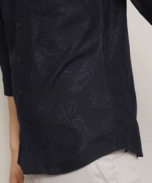 MK MICHEL KLEIN HOMME （エムケーミッシェルクランオム）の「7分袖シャツ／CRボタニカルJQ（シャツ/ブラウス・メンズ・ホワイト/ネイビー/ブルー・MEDIUM/LARGE/X-LARGE）」の14枚目の写真