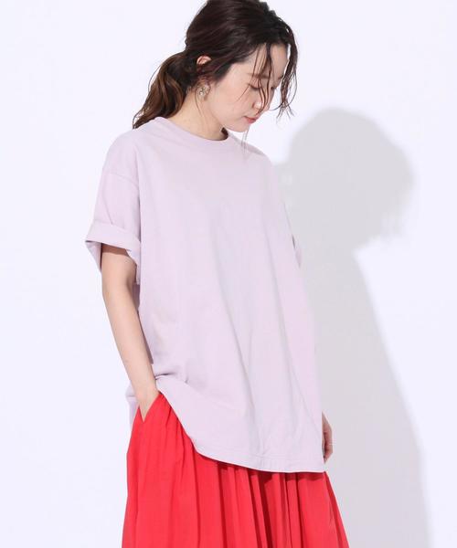 coen(コーエン)の「【WEB限定】天竺ラウンドTシャツ#(Tシャツ/カットソー・レディース・オフホワイト/オリーブ/ライラック/コバルトブルー/ダークグレー・FREE)」の17枚目の写真