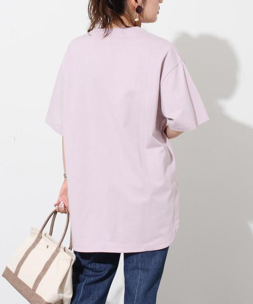 coen(コーエン)の「【WEB限定】天竺ラウンドTシャツ#(Tシャツ/カットソー・レディース・オフホワイト/オリーブ/ライラック/コバルトブルー/ダークグレー・FREE)」の12枚目の写真