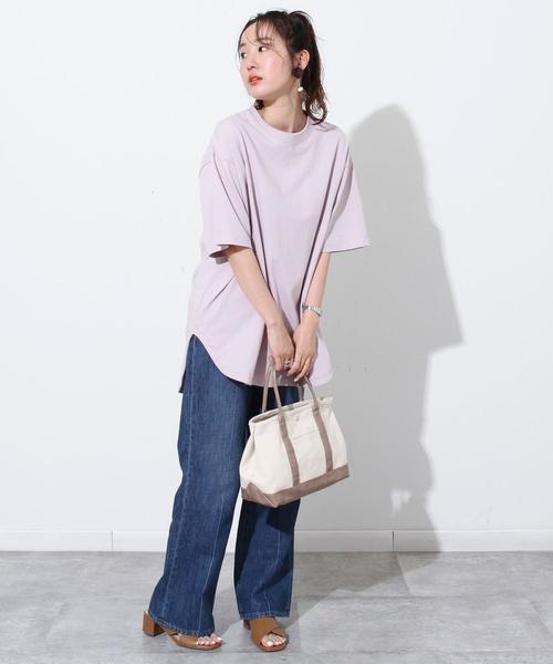 coen(コーエン)の「【WEB限定】天竺ラウンドTシャツ#(Tシャツ/カットソー・レディース・オフホワイト/オリーブ/ライラック/コバルトブルー/ダークグレー・FREE)」の13枚目の写真